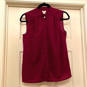 J. Crew Cherry 🍒 print Sleeveless Blouse Size 6